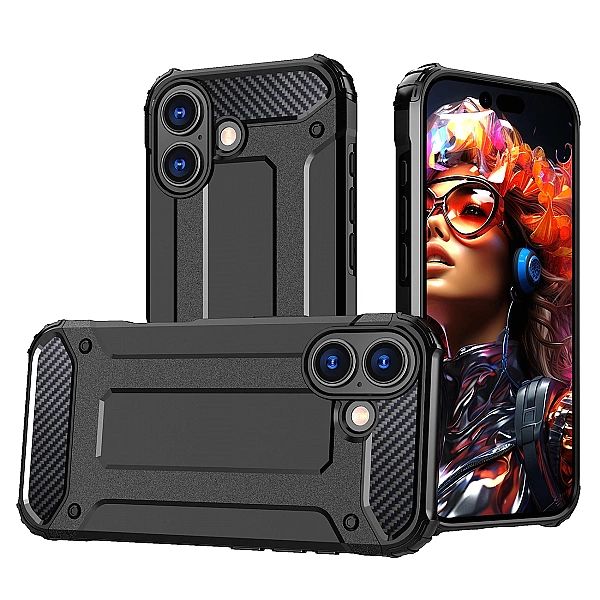Etui Hybrid Armor na iPhone 17 pancerne - czarne