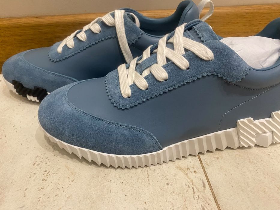 Hermes bouncing blue 39 skóra naturalna, z numerem seryjnym