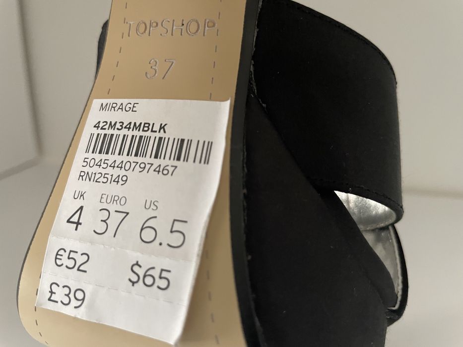Topshop czarne buty na platformie wysokie obcasy eleganckie rozm 37