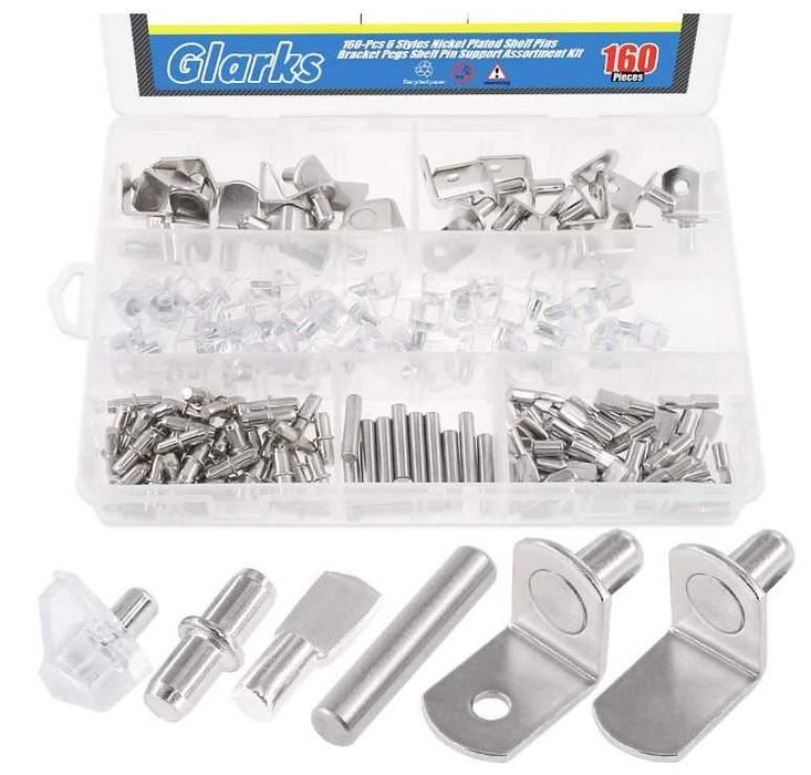 Zestaw 160 podpórek do półek, 6 stylów