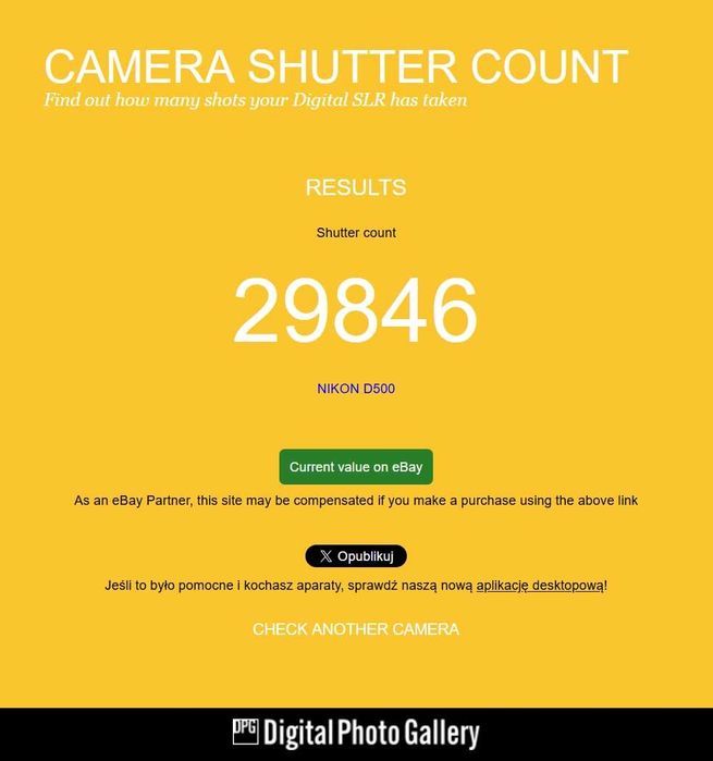NIKON D500 body  w idealnym stanie, jak NOWY, niski przebieg 29.846 zdjęć