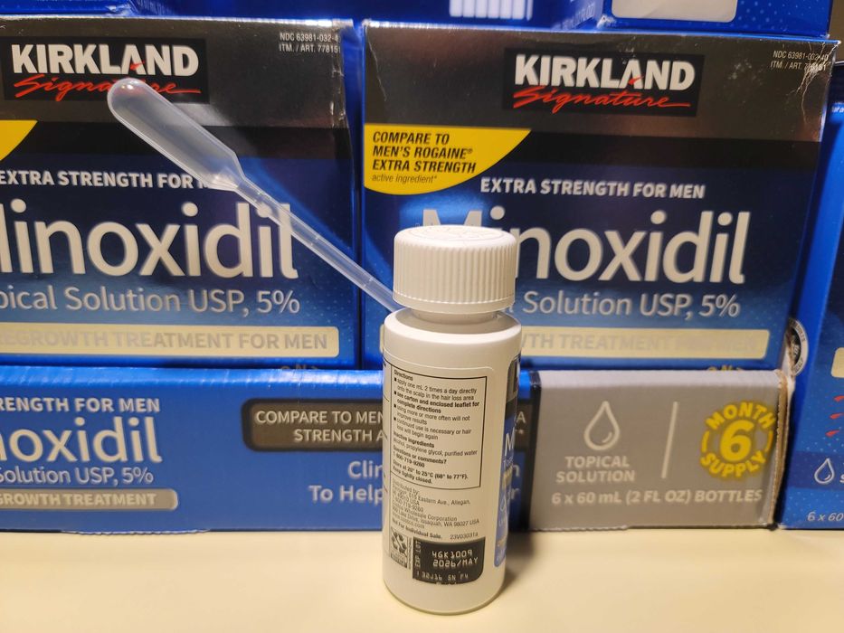 1X60ml Minoxidil Kirkland 5% calvície força extra cabelo de homens