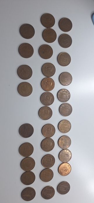 Coleção  de moedas de 5 centimos