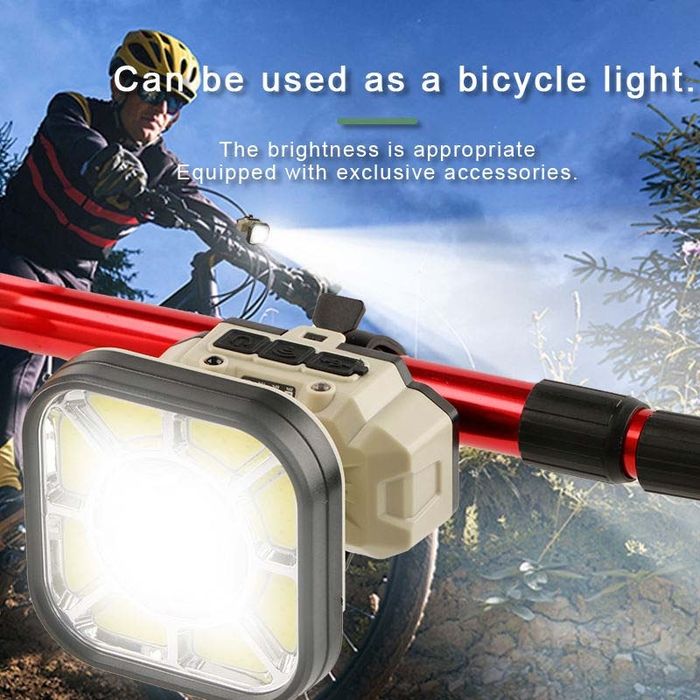Фонарь налобный 826X-XPE+8COB(White+Red), 1x18650,  ЗУ Type-C