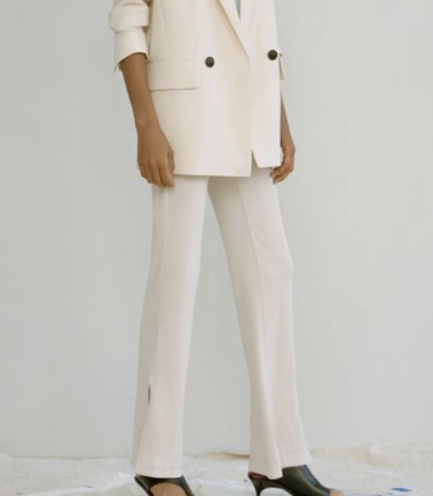 Zara Ribbed Wide-Leg Trousers