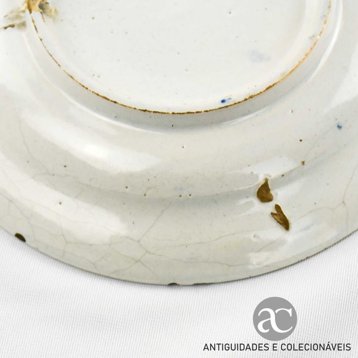 Prato Porcelana da China,Azul e Branco, Dinastia Qing (1644 a 1911)