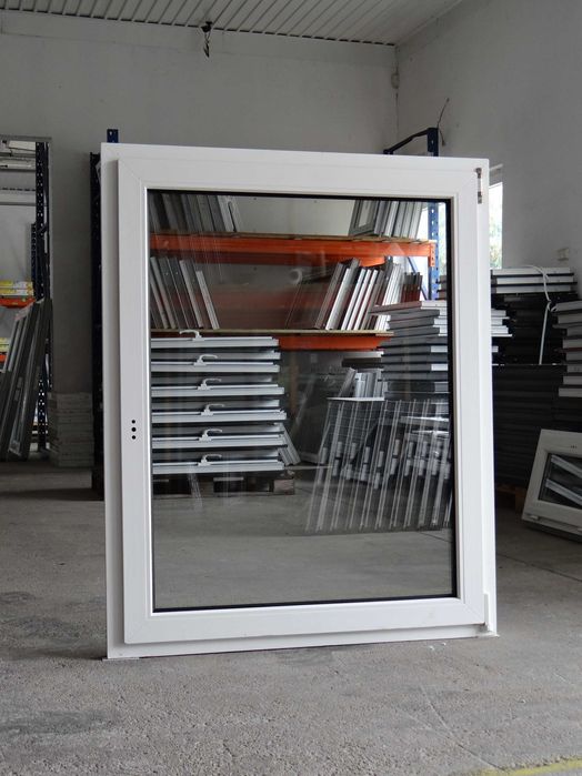 113x141 okno jednoskrzydłowe PCV używane - TANIE OKNA SZADEK