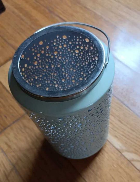 Lanterna Metal Teal e Prata