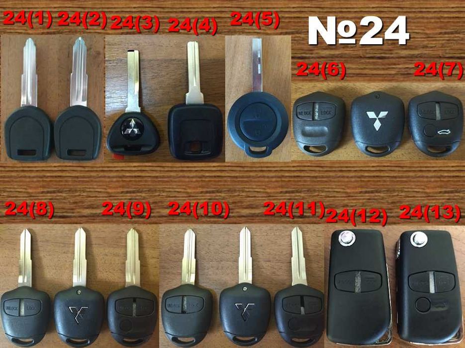 (№24) Заготовка корпус ключа 2-3 кнопки Mitsubishi