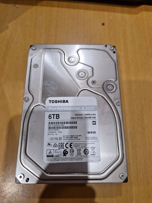 Диск 6tb 6000gb Toshiba 3.5"hdd sata3 7200rpm Стан гарний