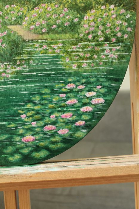 Owalny obraz akrylowy 40x50 cm | Ręcznie malowany oryginał – Altana