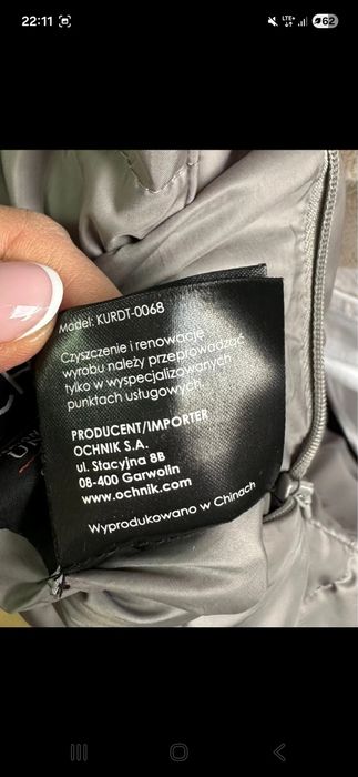 Plaszcz Ochnik jenot puch naturalny