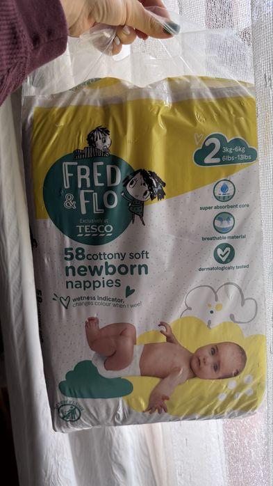 Памперси (2) Fred& Flo 58 шт