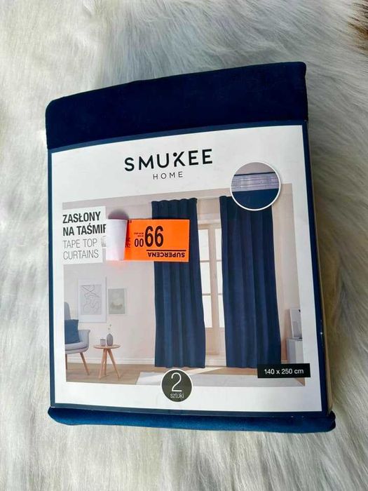 Nowe granatowe zasłony Smukee 140x200