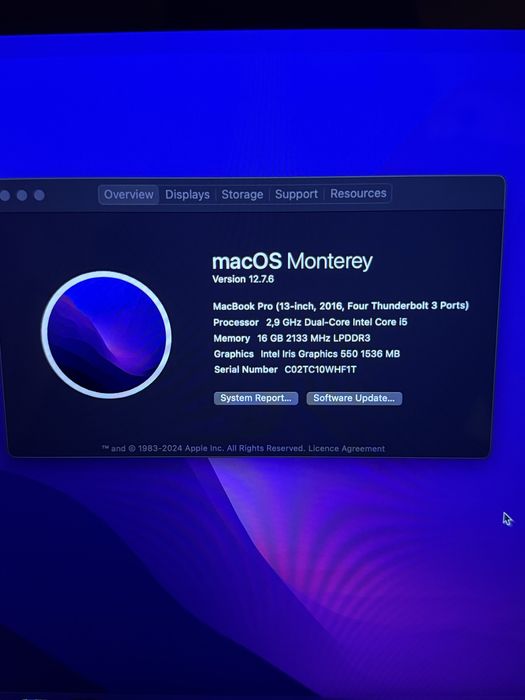 Macbook Pro 2016 r. 16GB RAM 1TB