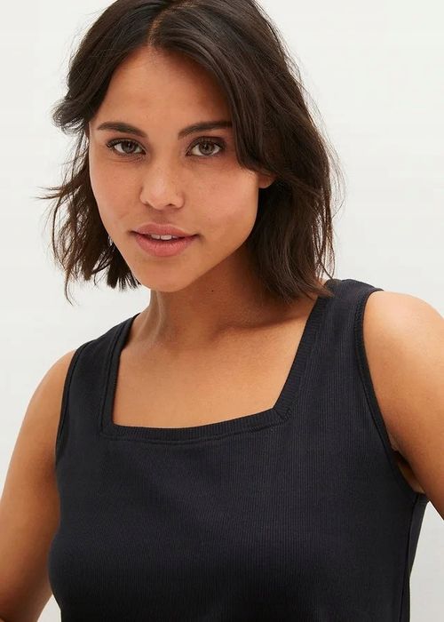 B.P.C długi czarny top z kwadratowym dekoltem ^44/46