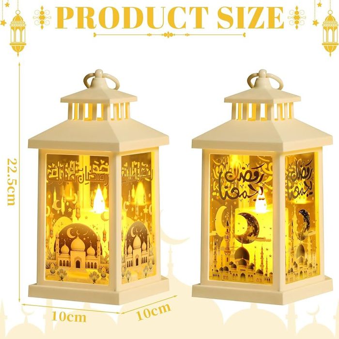Zecnaud 2 sztuki lampionów dekoracyjnych białe Ramadan
