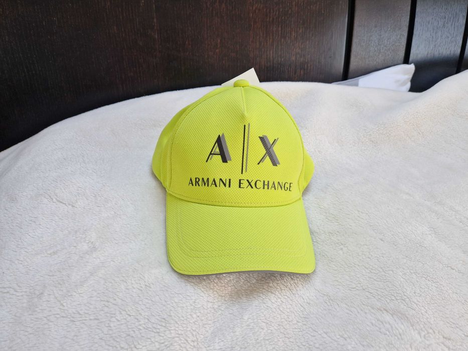 Nowa jasnozielona czapka z daszkiem Armani Exchange