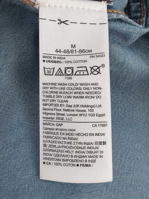 Gap 1969 Camisa Ganga Denim Slim Fit Azul Homem Tamanho M
