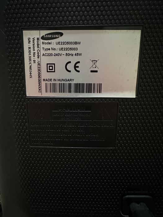 TV Samsung UE22D5003BW 22”
