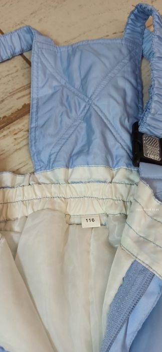 Zimowe narciarskie na szelkach spodnie 116 bdb dla dziewczynki