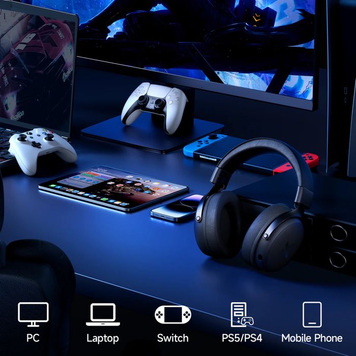 Гарантія‼️ Mchose V9 Pro Black бездротові ігрові навушники HiFi 7.1