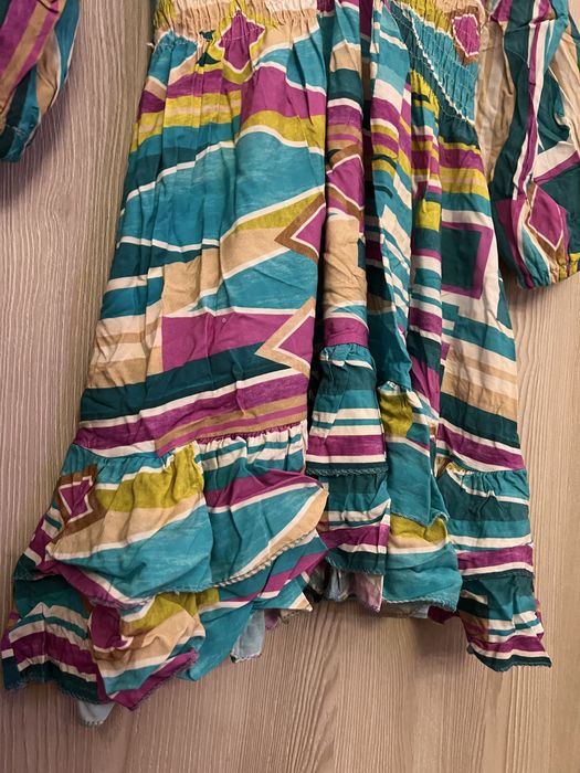 Vestido curto com manga comprida multicolor