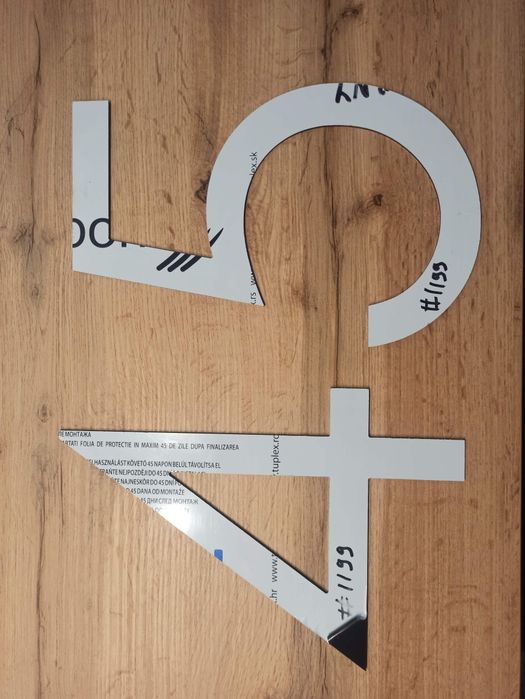 Numer domu 30cm aluminium, 4 i 5