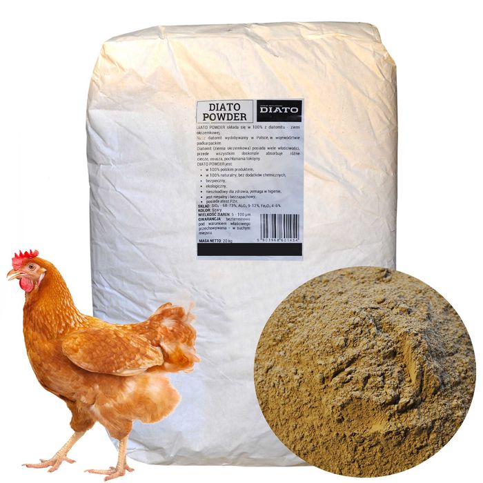 ziemia OKRZEMKOWA diatomit ZWALCZA stonogi, wije, PLEŚNIAKOWCE 20kg