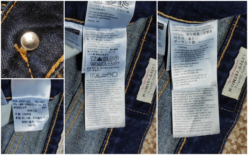 Levi's 502 W36 L32 джинси tapered fit оригінал сині