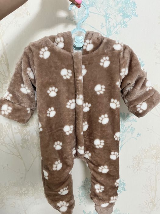 Дитячий махровий комбінезон з бавовняною підкладкою , розмір 62
