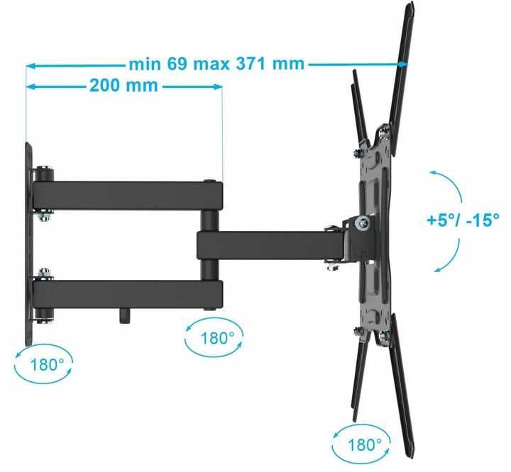 Wieszak Mocowanie Uchwyt Obrotowy do TV 22-42 cale Solidny telewizora