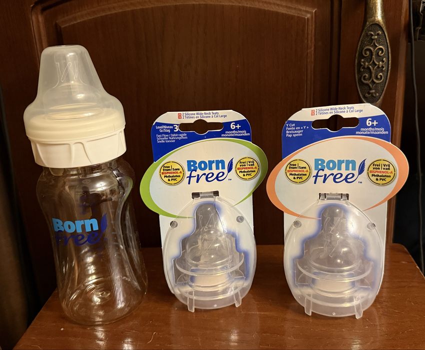 Новая бутылочка Born Free 6+ на 260 мл и + 2 соски запасные