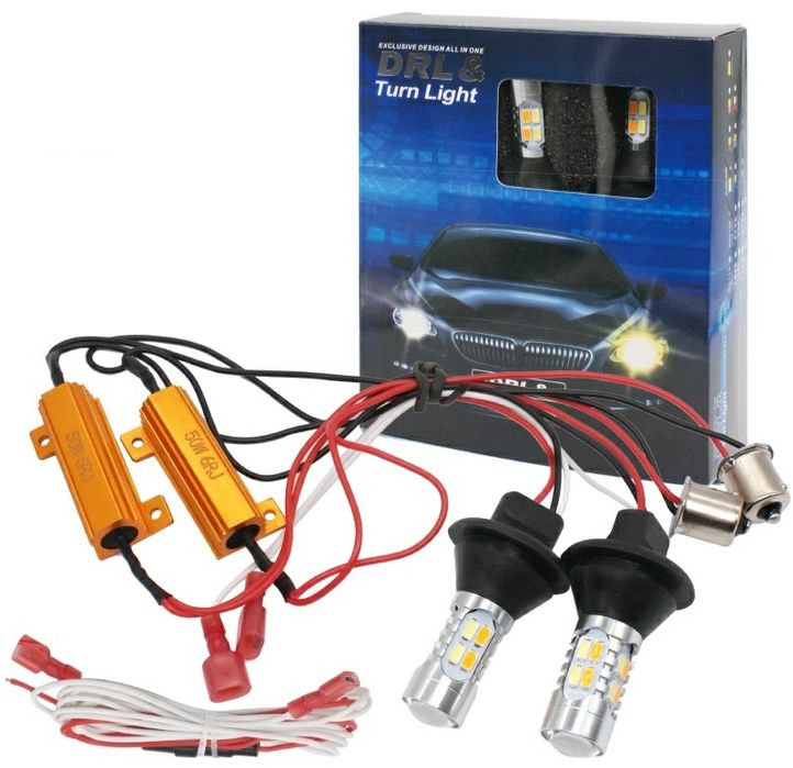 Лампа Led для авто из США желтый поворот в красном Сертификации авто