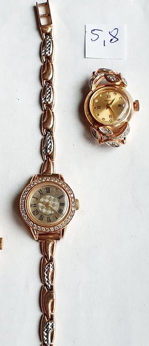 Продам женские золотые часы с браслетом и без