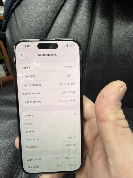 iPhone 15 PRO 256GB Czarny Black