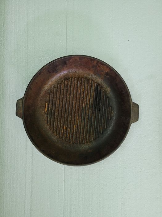 Сковорода чугунная гриль. Ссср