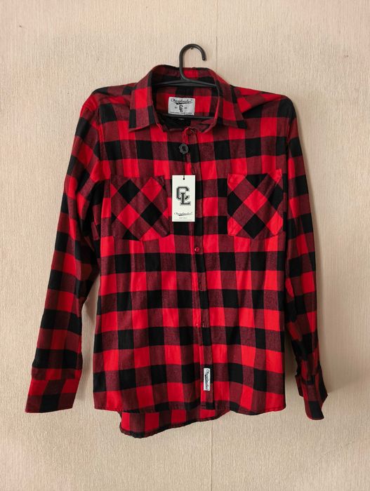 Рубашка мужская, чёрно-красная, новая