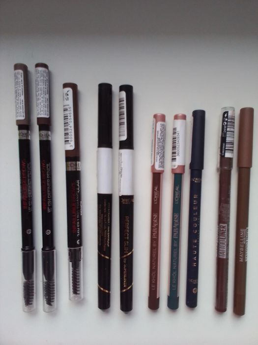 Олівці для очей,губ, брів, підводки Loreal, Maybelline, GlamBee.