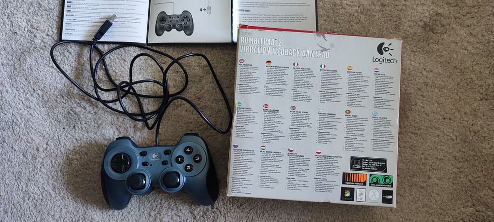 Gamepad Logitech Rumblepad 2  USB + Caixa + CD