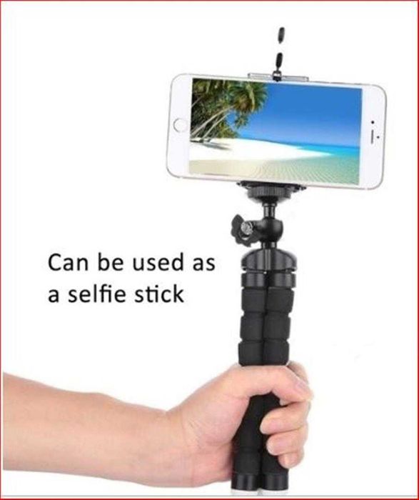 Tripé flexível para telemóvel com comando Bluetooth