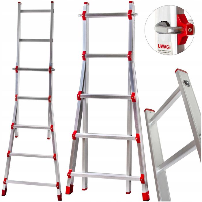 Drabina aluminiowa teleskopowa składana uniwersalna 2,5 m LEKKA do 150kg