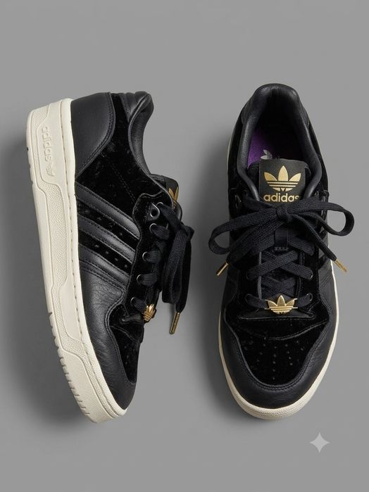 Buty Adidas (Forum/Rivalry) czarne z welurem – Rozmiar 39.5