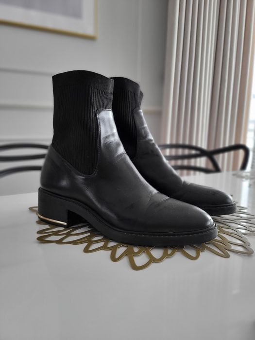 Buty botki ZARA rozmiar 37 trzewiki czarne założone 3 razy