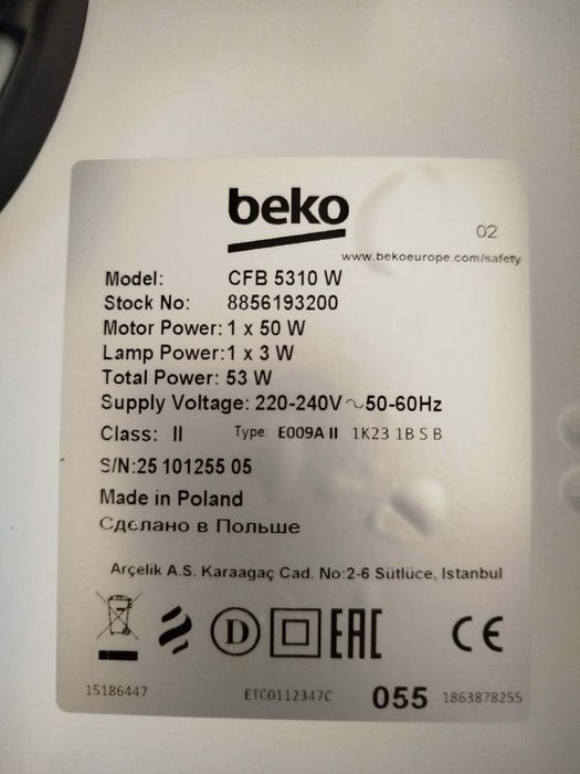 Okap kuchenny Beko