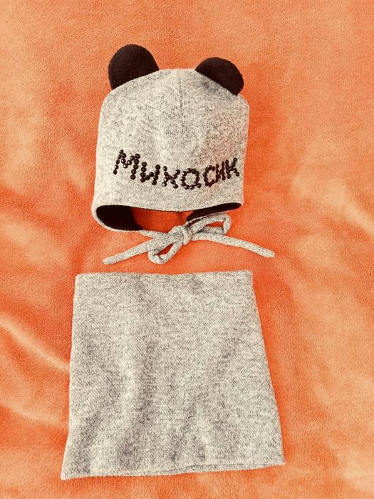 Набір дитячий зимовий IKKS (3 набори) шапка та димохід 45