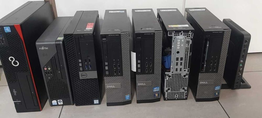 Zestaw 8 komputerów DELL i Fujitsu