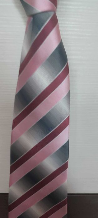 krawat meski szaro-rozowy