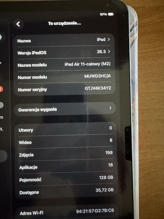 Ipad Air M2 128 GB Świetny Stan