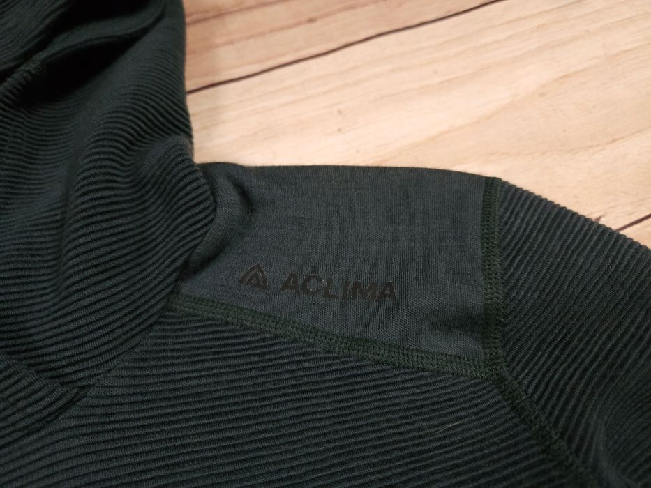 ACLIMA Bluza Damska z Kapturem Wełna Merino Logo r. M